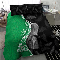 New Zealand Aotearoa Bedding Set Kiwi Fern Maori Pattern Green Version