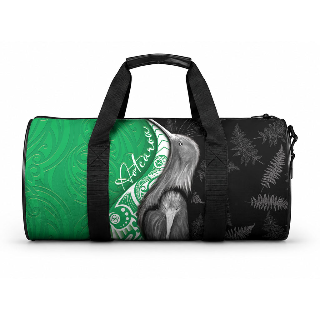 New Zealand Aotearoa Duffle Bag Kiwi Fern Maori Pattern Green Version LT05 One size Green - Polynesian Pride