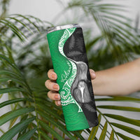 New Zealand Aotearoa Skinny Tumbler Kiwi Fern Maori Pattern Green Version LT05 - Polynesian Pride