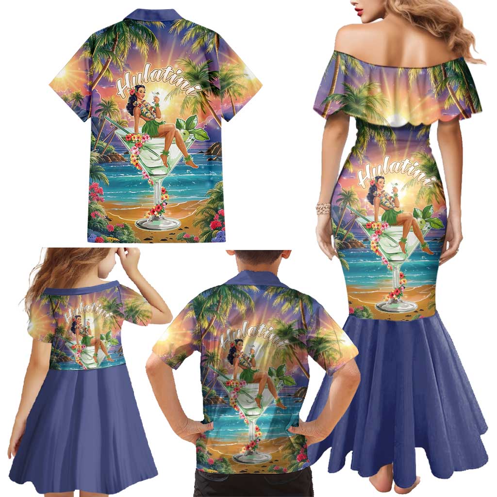 Aloha Hawaii Family Matching Mermaid Dress and Hawaiian Shirt Hula Martini Tropical Vibes LT05 - Polynesian Pride