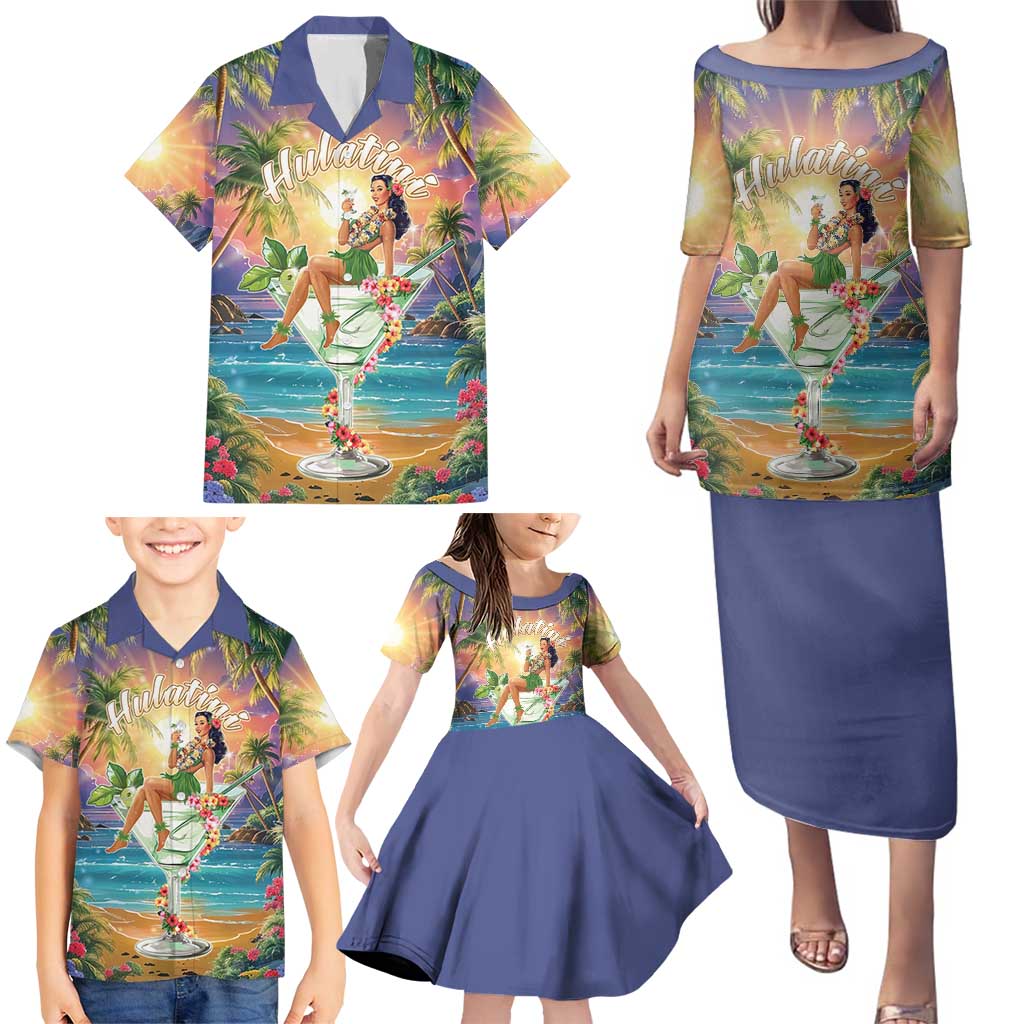 Aloha Hawaii Family Matching Puletasi and Hawaiian Shirt Hula Martini Tropical Vibes LT05 - Polynesian Pride