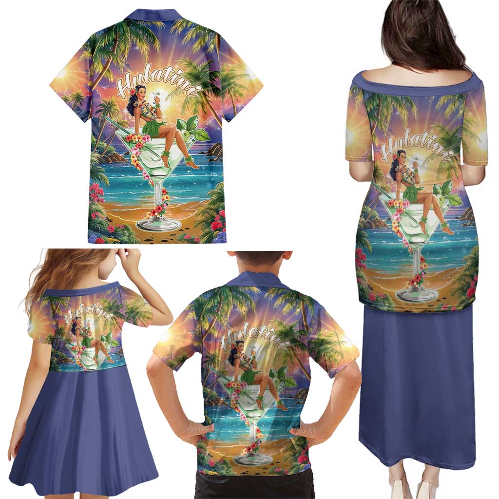 Aloha Hawaii Family Matching Puletasi and Hawaiian Shirt Hula Martini Tropical Vibes LT05 - Polynesian Pride