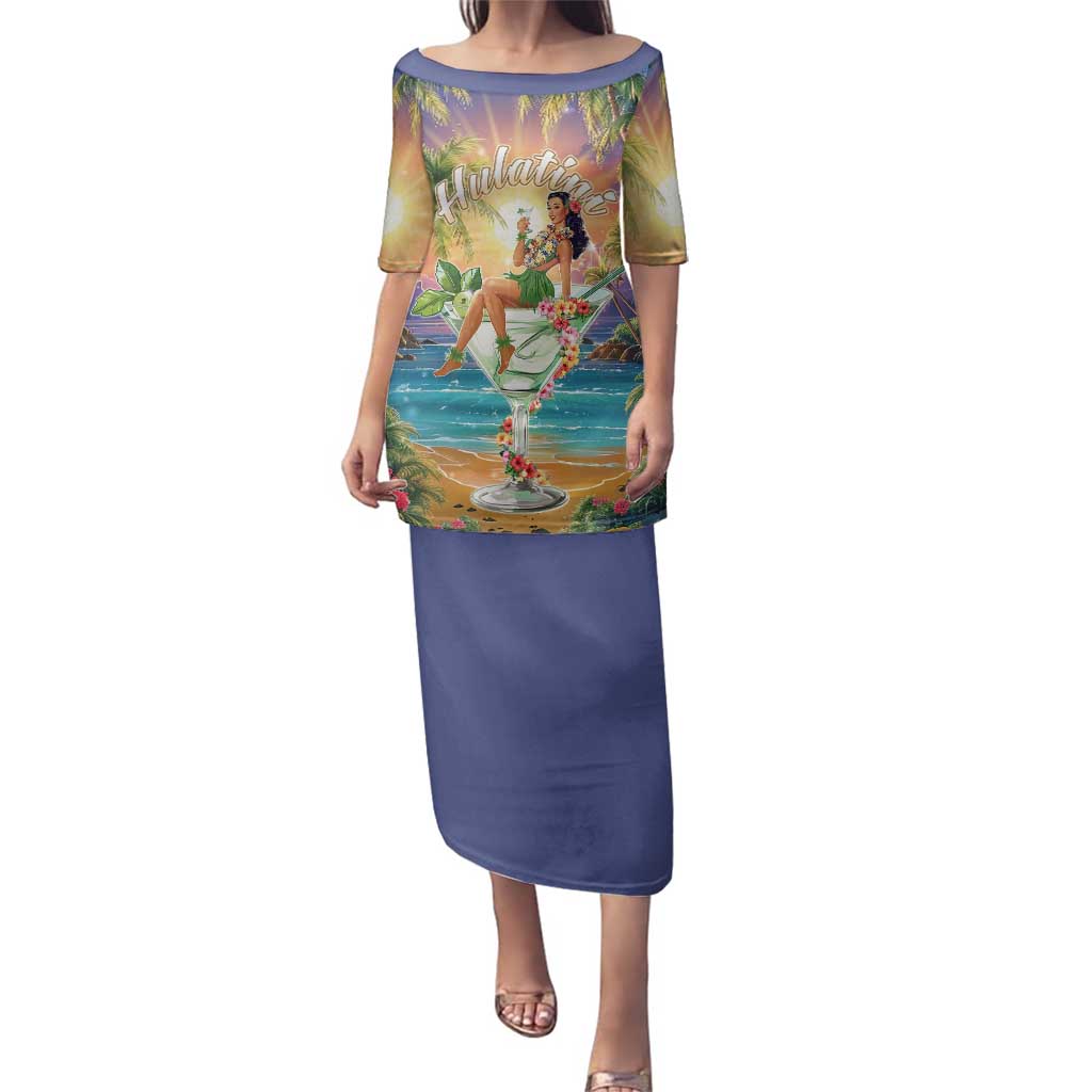 Aloha Hawaii Family Matching Puletasi and Hawaiian Shirt Hula Martini Tropical Vibes LT05 Mom's Dress Colorful - Polynesian Pride