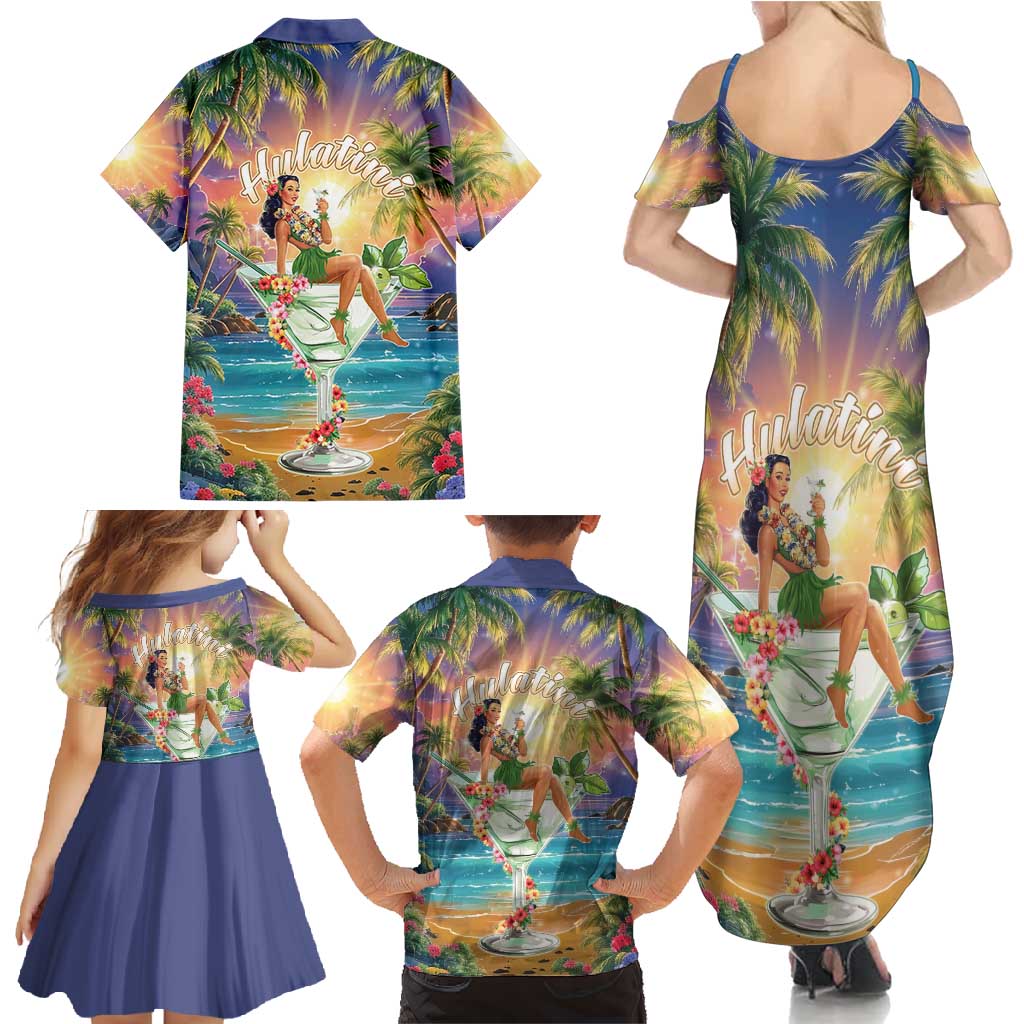 Aloha Hawaii Family Matching Summer Maxi Dress and Hawaiian Shirt Hula Martini Tropical Vibes LT05 - Polynesian Pride