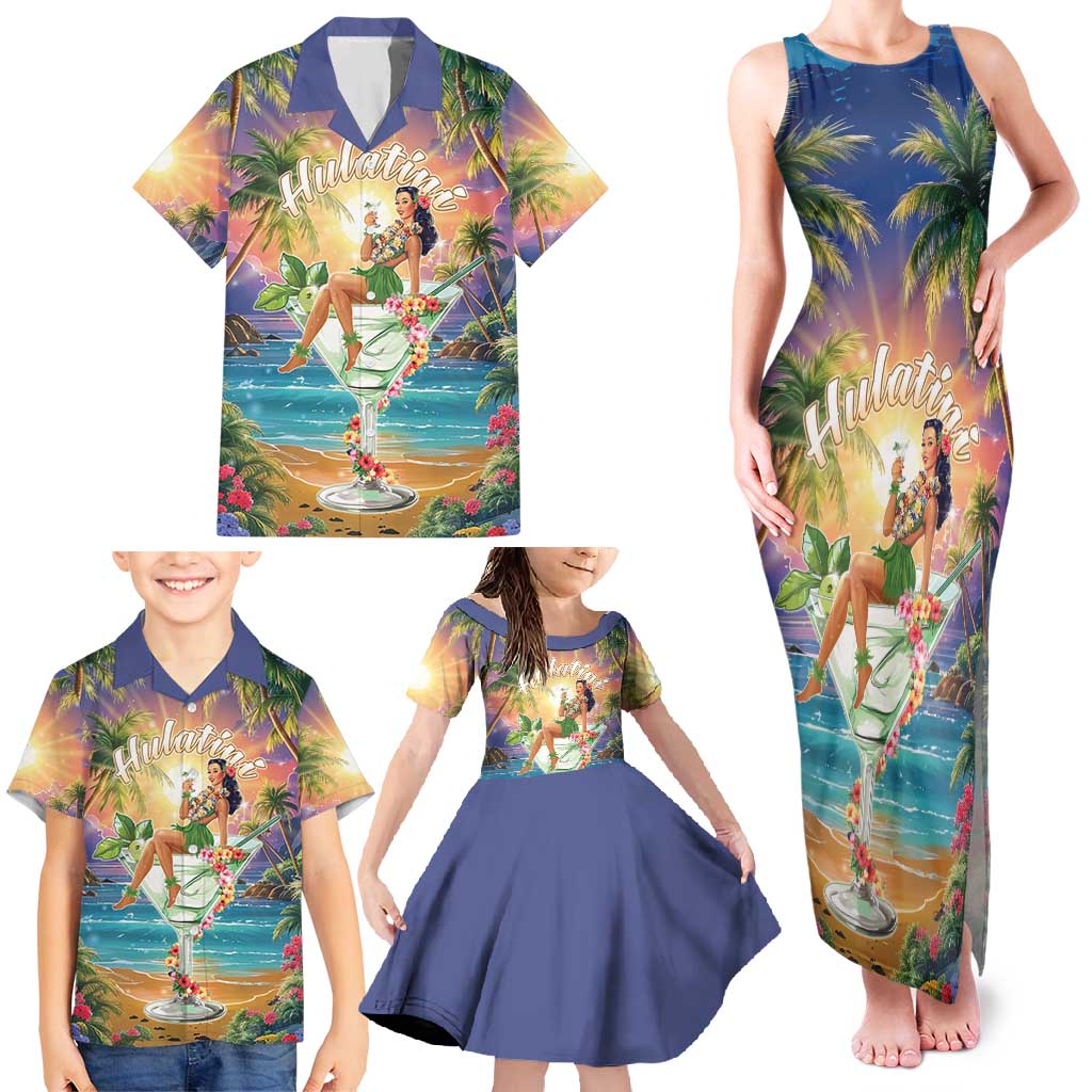 Aloha Hawaii Family Matching Tank Maxi Dress and Hawaiian Shirt Hula Martini Tropical Vibes LT05 - Polynesian Pride
