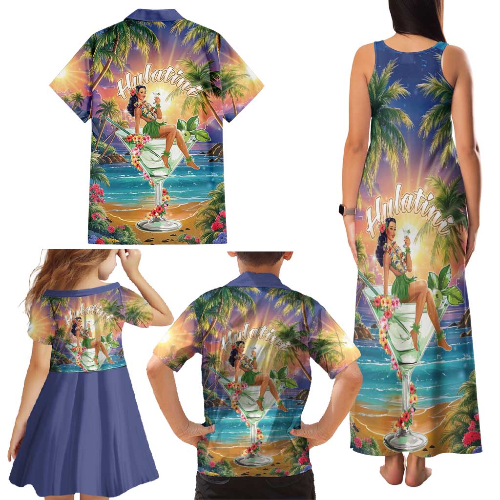 Aloha Hawaii Family Matching Tank Maxi Dress and Hawaiian Shirt Hula Martini Tropical Vibes LT05 - Polynesian Pride