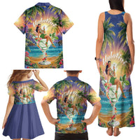 Aloha Hawaii Family Matching Tank Maxi Dress and Hawaiian Shirt Hula Martini Tropical Vibes LT05 - Polynesian Pride