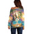 Aloha Hawaii Off Shoulder Sweater Hula Martini Tropical Vibes - Polynesian Pride