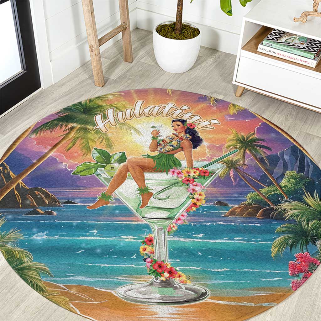 Aloha Hawaii Round Carpet Hula Martini Tropical Vibes LT05 Colorful - Polynesian Pride