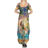 Aloha Hawaii Summer Maxi Dress Hula Martini Tropical Vibes LT05 - Polynesian Pride