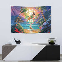 Aloha Hawaii Tapestry Hula Martini Tropical Vibes LT05 - Polynesian Pride