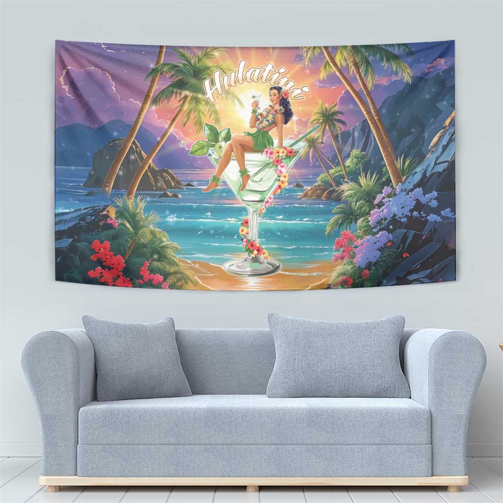 Aloha Hawaii Tapestry Hula Martini Tropical Vibes LT05 - Polynesian Pride