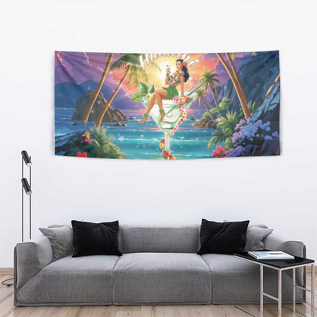 Aloha Hawaii Tapestry Hula Martini Tropical Vibes LT05 - Polynesian Pride