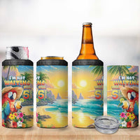 Hawaii Parrot 4 in 1 Can Cooler Tumbler Im Not Waiting Till 5 Oclock