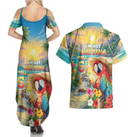Hawaii Parrot Couples Matching Summer Maxi Dress and Hawaiian Shirt Im Not Waiting Till 5 Oclock