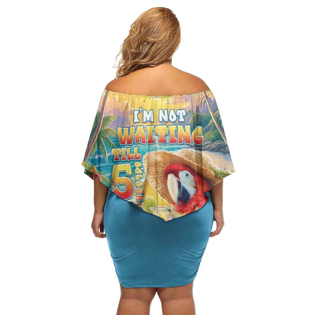 Hawaii Parrot Family Matching Off Shoulder Short Dress and Hawaiian Shirt Im Not Waiting Till 5 Oclock LT05 - Polynesian Pride