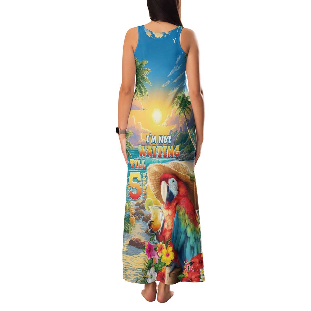 Hawaii Parrot Family Matching Tank Maxi Dress and Hawaiian Shirt Im Not Waiting Till 5 Oclock LT05 - Polynesian Pride