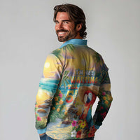 Hawaii Parrot Long Sleeve Polo Shirt Im Not Waiting Till 5 Oclock
