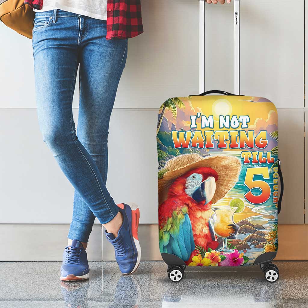 Hawaii Parrot Luggage Cover Im Not Waiting Till 5 Oclock LT05 - Polynesian Pride