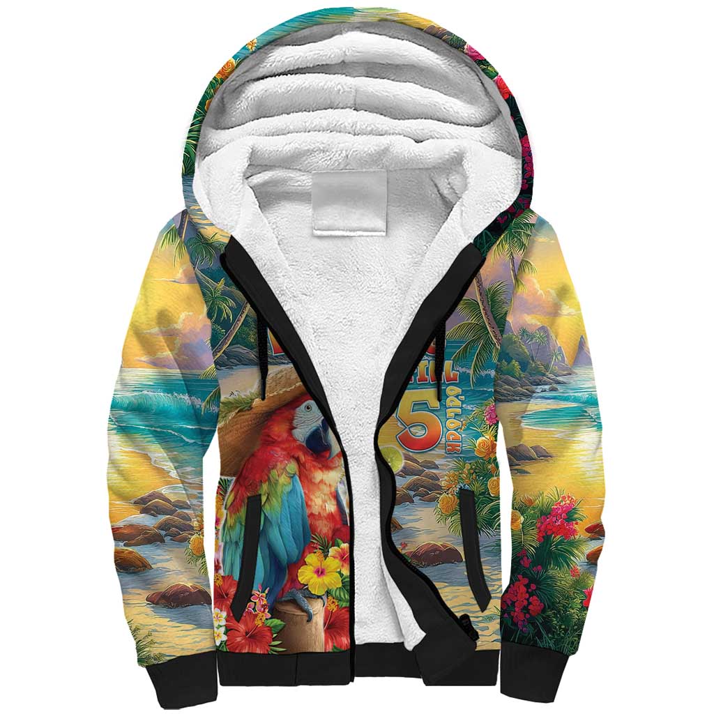 Hawaii Parrot Sherpa Hoodie Im Not Waiting Till 5 Oclock