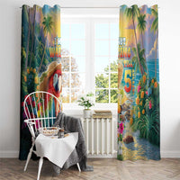 Hawaii Parrot Window Curtain Im Not Waiting Till 5 Oclock