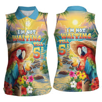 Hawaii Parrot Women Sleeveless Polo Shirt Im Not Waiting Till 5 Oclock