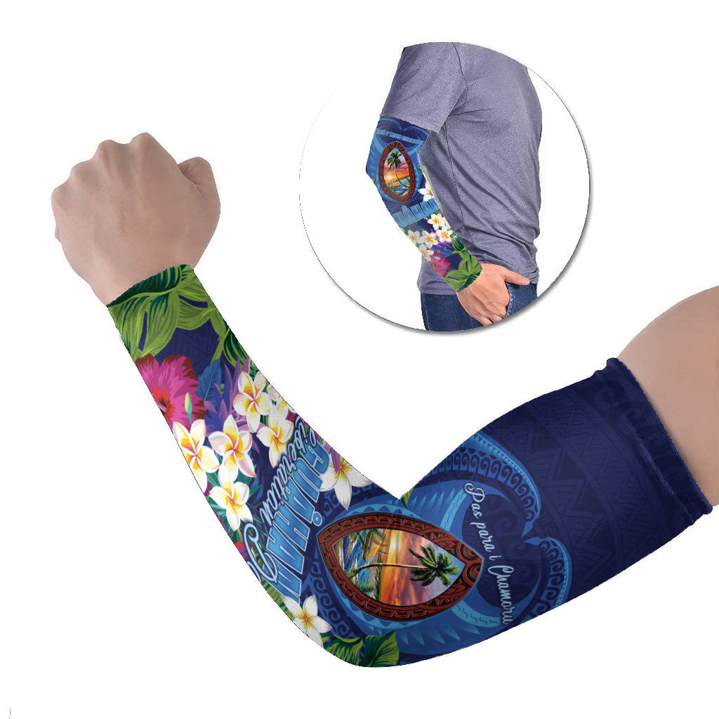 Guam Liberation Day Arm Sleeves Pas Para I Chamoru LT05 Set of 2 Navy - Polynesian Pride