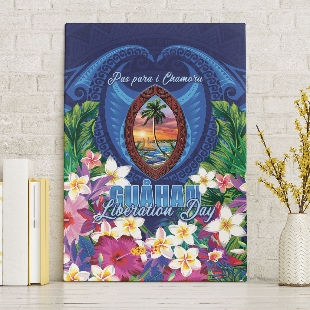 Guam Liberation Day Canvas Wall Art Pas Para I Chamoru LT05 Without Frame Navy - Polynesian Pride
