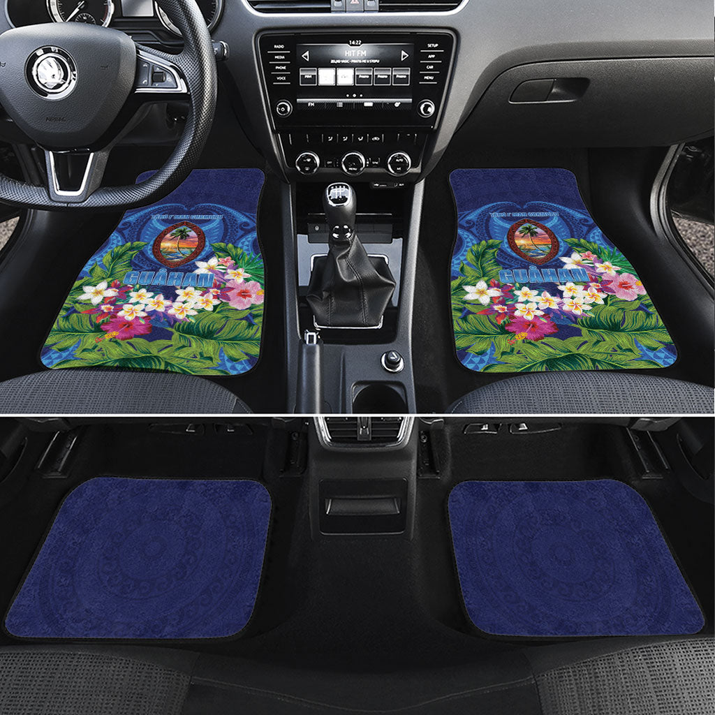 Guam Liberation Day Car Mats Pas Para I Chamoru LT05 Set 4pcs Navy - Polynesian Pride