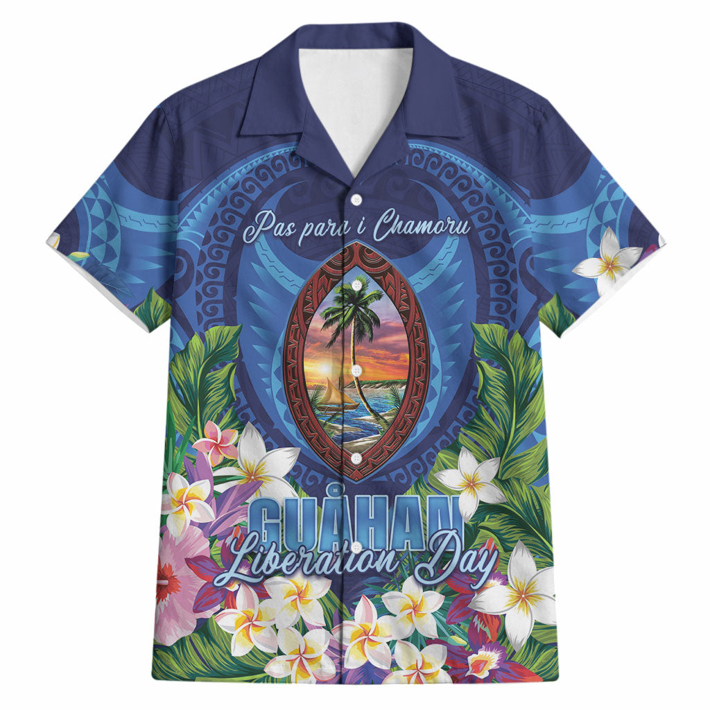 Guam Liberation Day Hawaiian Shirt Pas Para I Chamoru LT05 Navy - Polynesian Pride