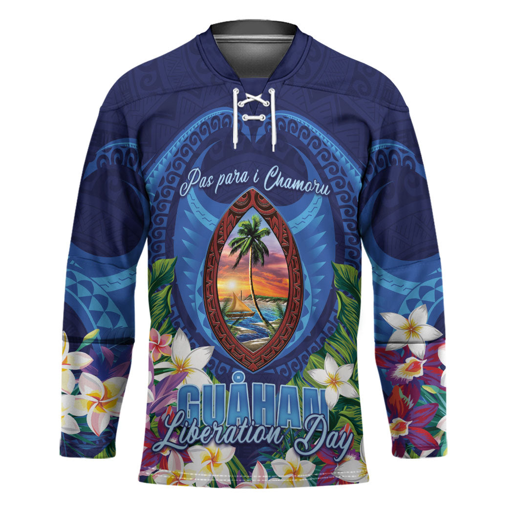 Guam Liberation Day Hockey Jersey Pas Para I Chamoru LT05 Unisex Navy - Polynesian Pride
