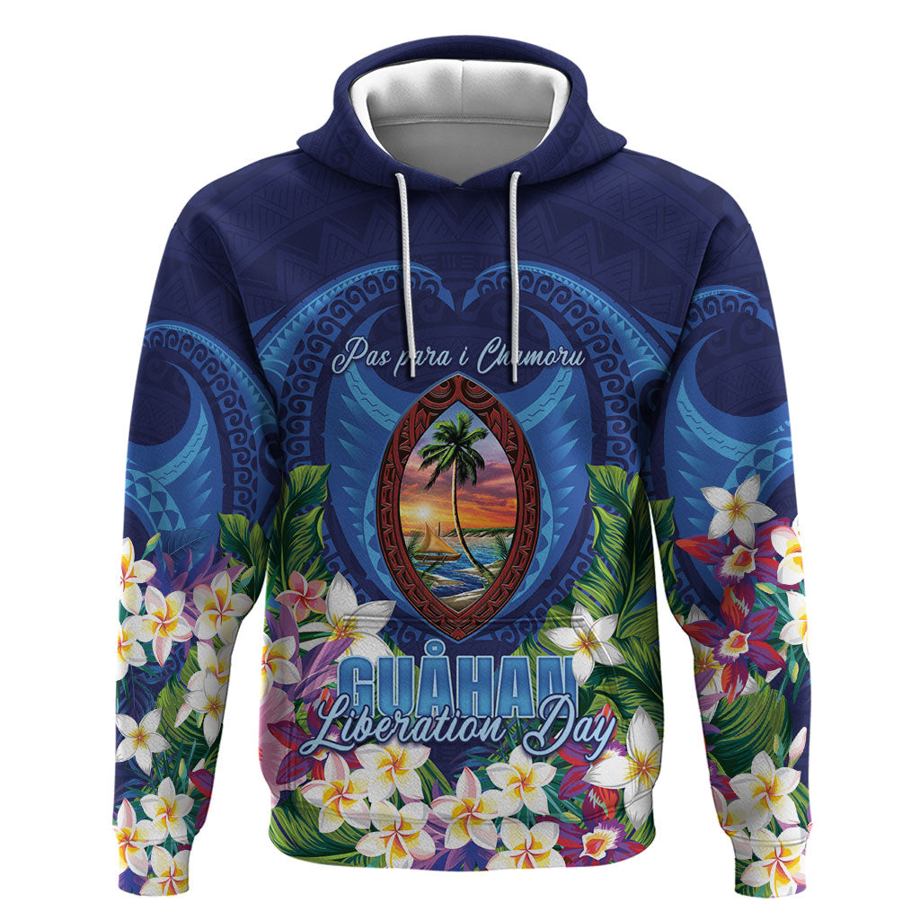 Guam Liberation Day Hoodie Pas Para I Chamoru LT05 Pullover Hoodie Navy - Polynesian Pride