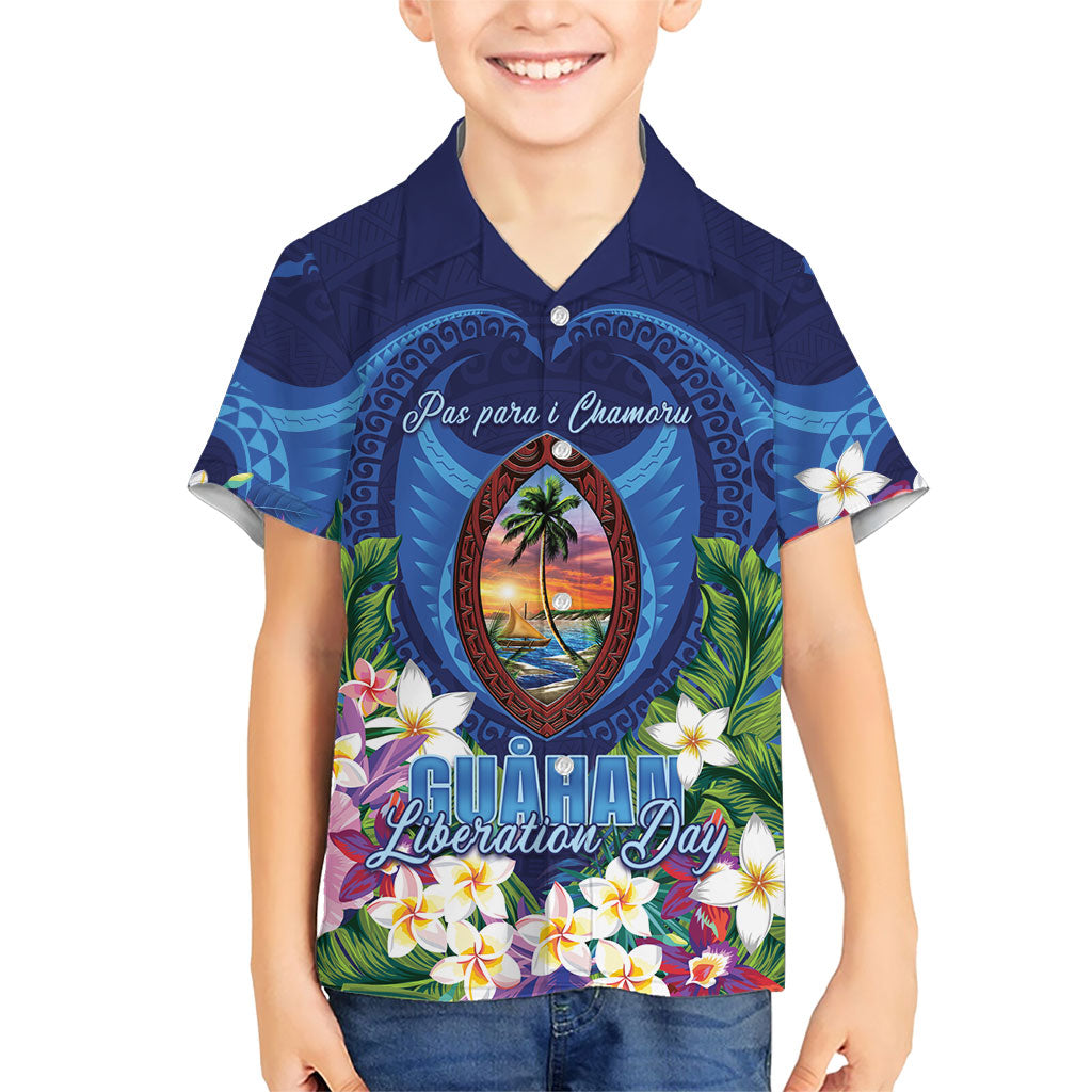 Guam Liberation Day Kid Hawaiian Shirt Pas Para I Chamoru