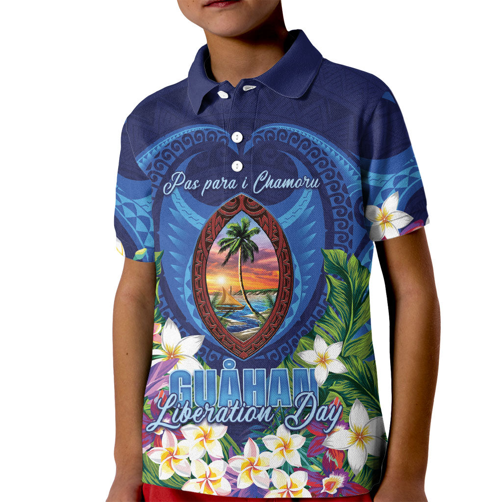 Guam Liberation Day Kid Polo Shirt Pas Para I Chamoru LT05 Kid Navy - Polynesian Pride