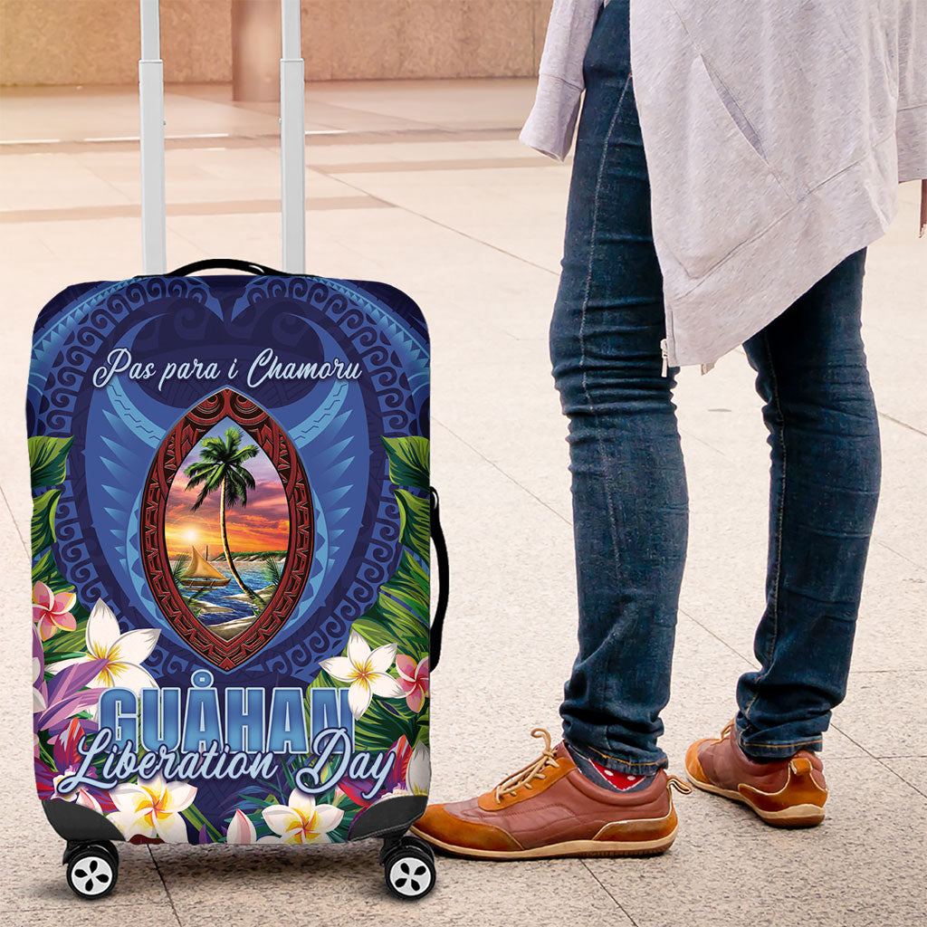 Guam Liberation Day Luggage Cover Pas Para I Chamoru LT05 Navy - Polynesian Pride