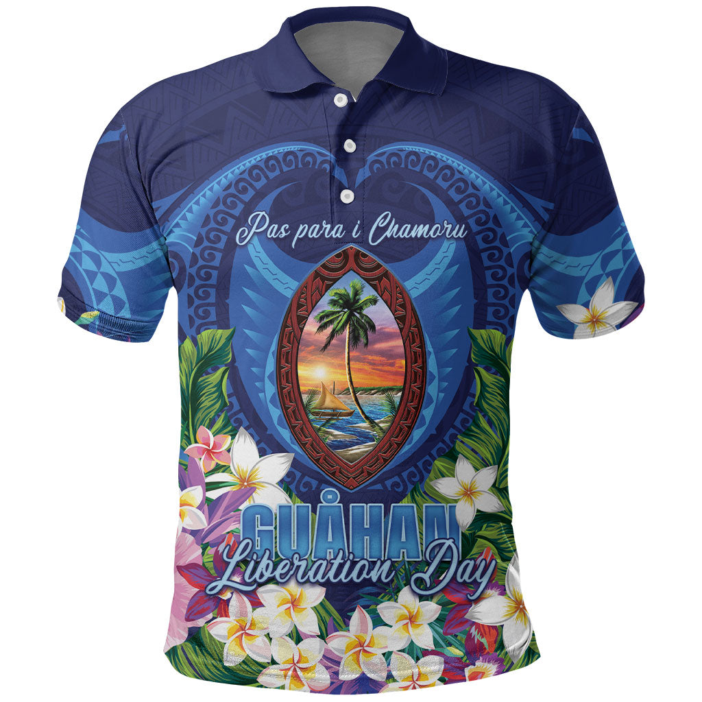 Guam Liberation Day Polo Shirt Pas Para I Chamoru LT05 Navy - Polynesian Pride