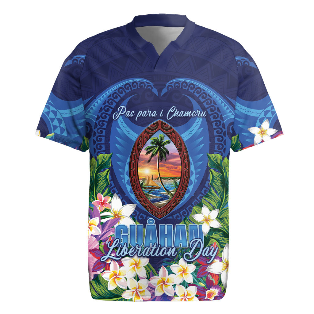 Guam Liberation Day Rugby Jersey Pas Para I Chamoru LT05 Navy - Polynesian Pride