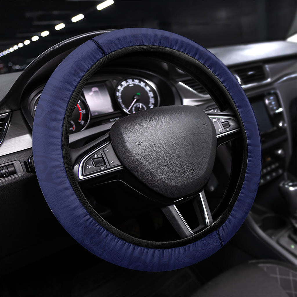 Guam Liberation Day Steering Wheel Cover Pas Para I Chamoru LT05 Universal Fit Navy - Polynesian Pride