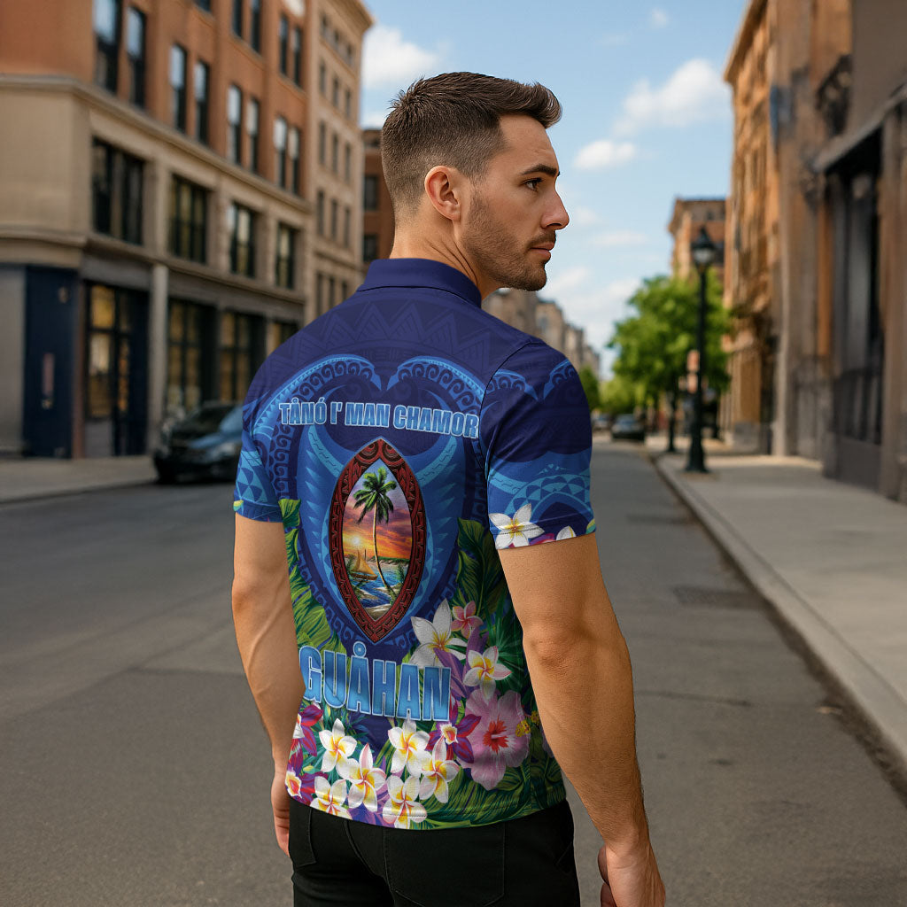 Guam Liberation Day Zipper Polo Shirt Pas Para I Chamoru