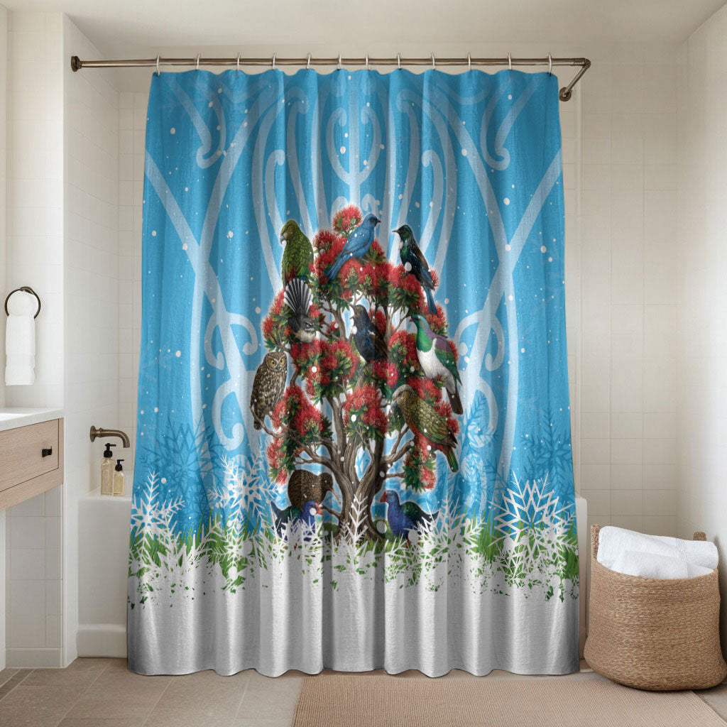 New Zealand Birds Christmas Bathroom Set Pohutukawa Xmas Tree