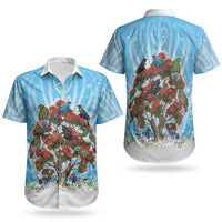 New Zealand Birds Christmas Couples Matching Mermaid Dress and Hawaiian Shirt Pohutukawa Xmas Tree