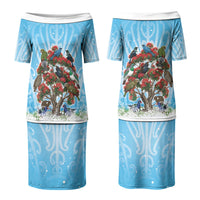 New Zealand Birds Christmas Family Matching Puletasi and Hawaiian Shirt Pohutukawa Xmas Tree