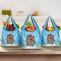 New Zealand Birds Christmas Grocery Bag Pohutukawa Xmas Tree