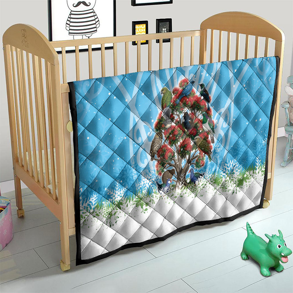 New Zealand Birds Christmas Quilt Pohutukawa Xmas Tree