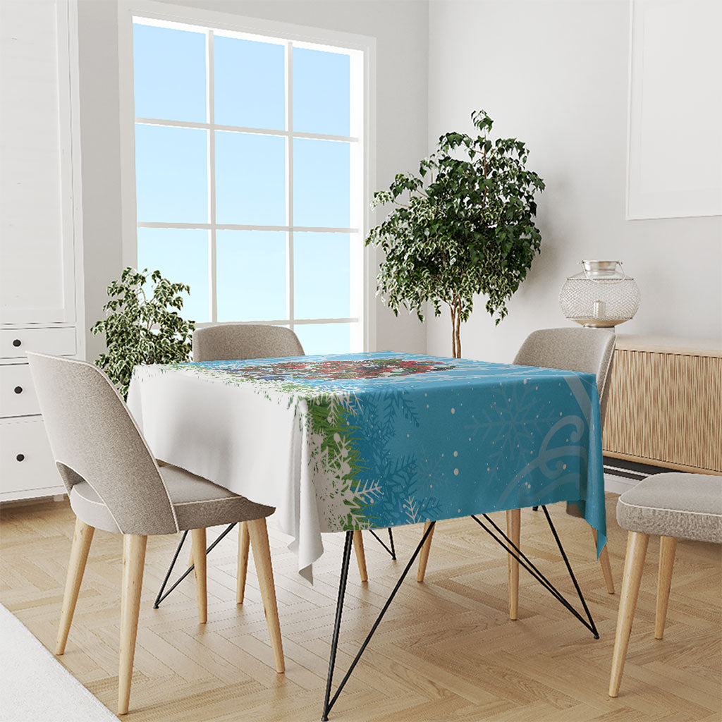 New Zealand Birds Christmas Tablecloth Pohutukawa Xmas Tree