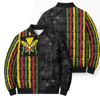 Hawaii Lei Kanaka Maoli Flag Bomber Puffer Jacket Tropical Vibes