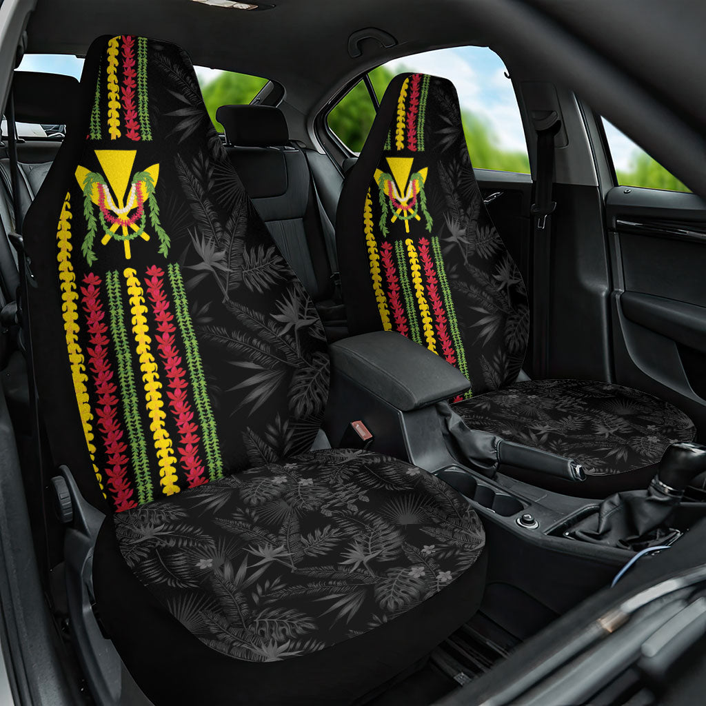 Hawaii Lei Kanaka Maoli Flag Car Seat Cover Tropical Vibes LT05 One Size Black - Polynesian Pride