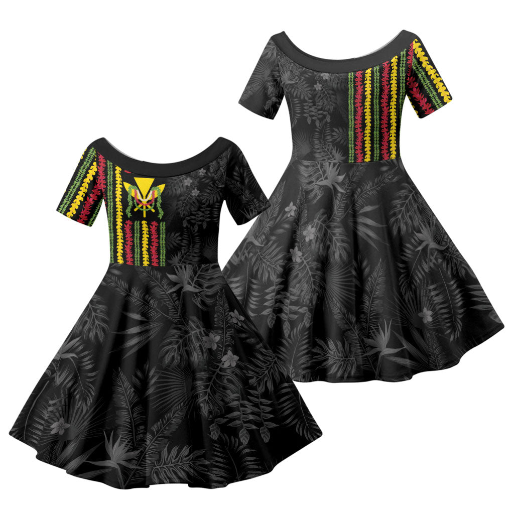Hawaii Lei Kanaka Maoli Flag Family Matching Mermaid Dress and Hawaiian Shirt Tropical Vibes