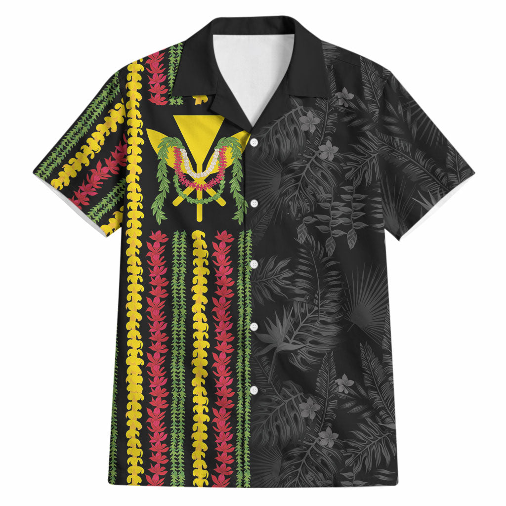 Hawaii Lei Kanaka Maoli Flag Hawaiian Shirt Tropical Vibes LT05 Black - Polynesian Pride