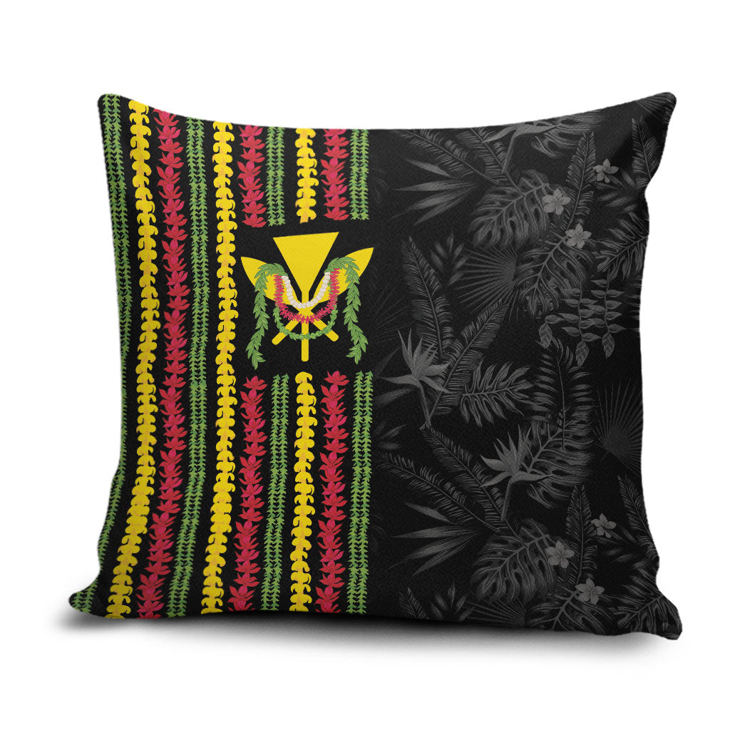 Hawaii Lei Kanaka Maoli Flag Pillow Cover Tropical Vibes LT05 Black - Polynesian Pride